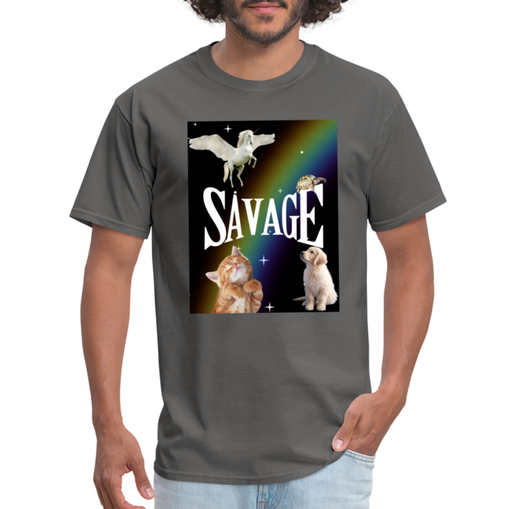 Pretty Savage Unisex Fruit of the Loom Classic T-Shirt - charcoal