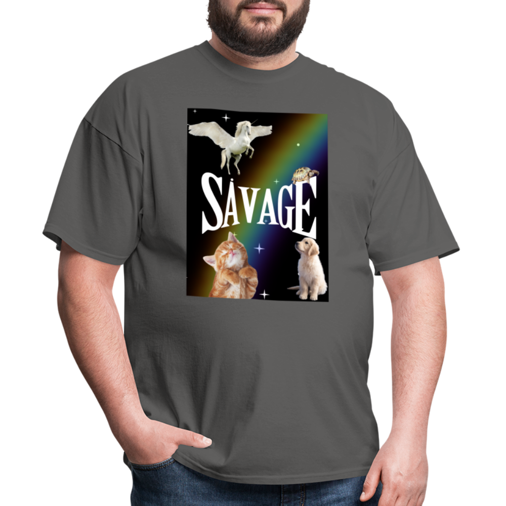 Pretty Savage Unisex Fruit of the Loom Classic T-Shirt - charcoal