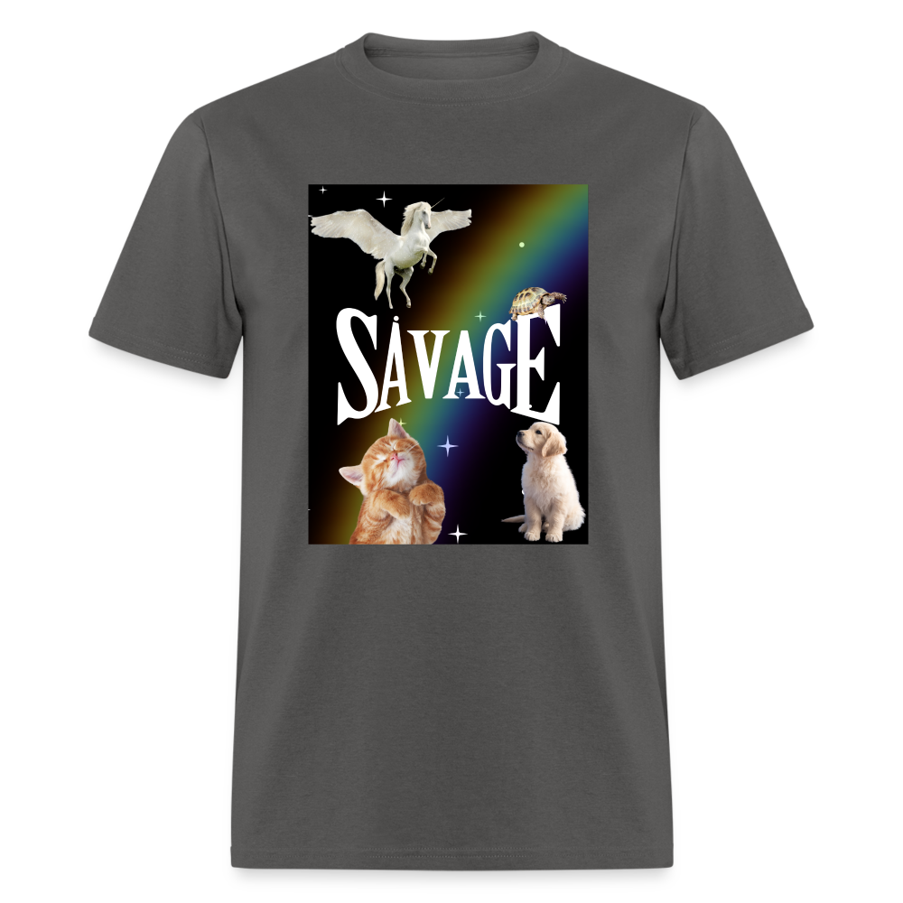 Pretty Savage Unisex Fruit of the Loom Classic T-Shirt - charcoal