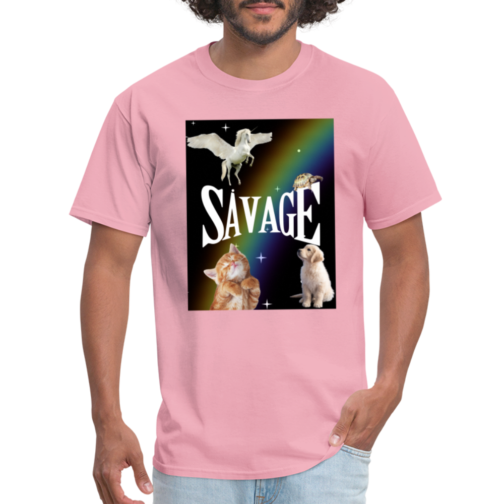 Pretty Savage Unisex Fruit of the Loom Classic T-Shirt - pink