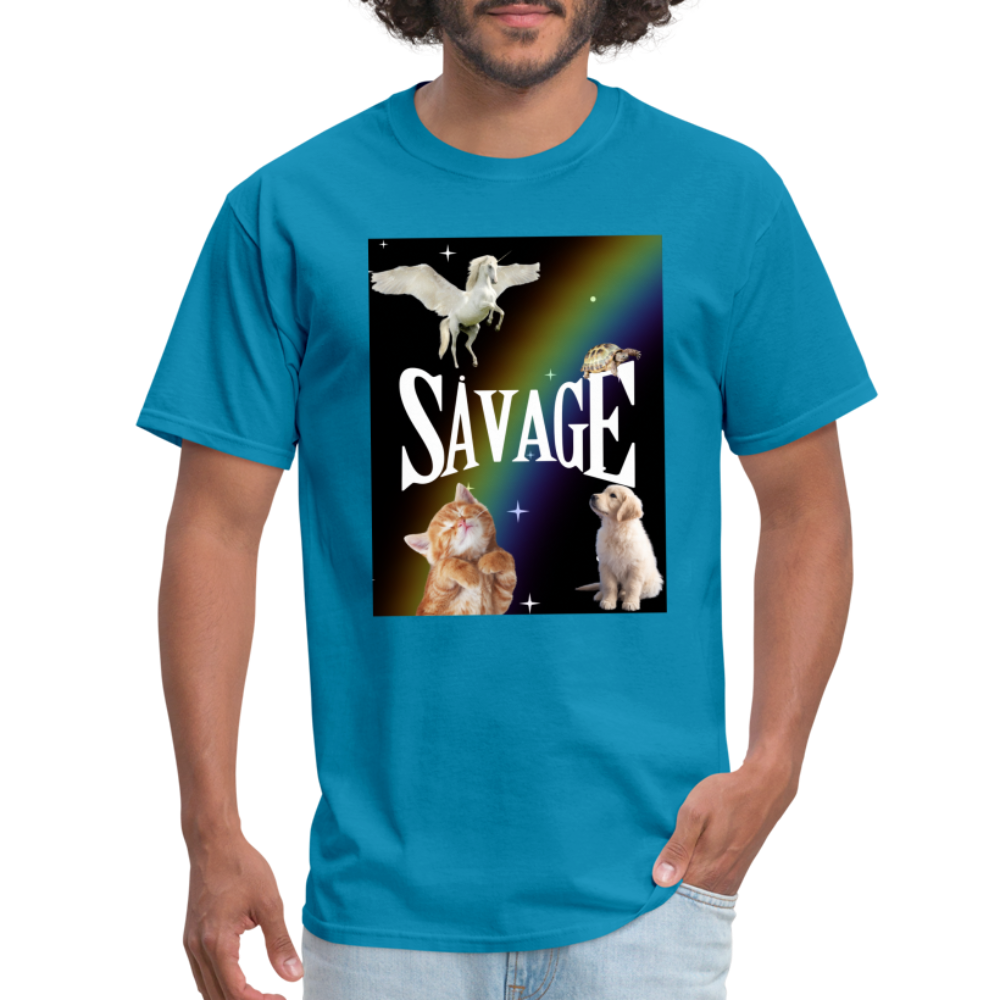 Pretty Savage Unisex Fruit of the Loom Classic T-Shirt - turquoise