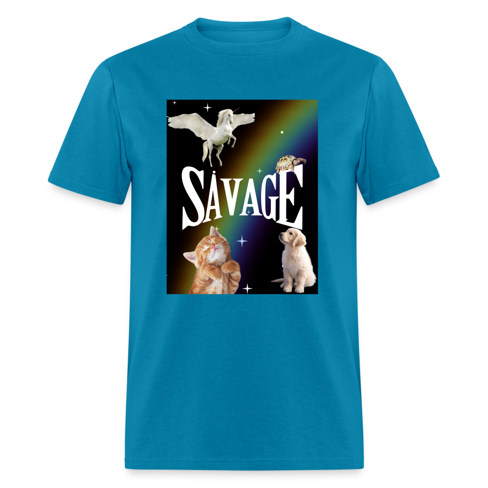 Pretty Savage Unisex Fruit of the Loom Classic T-Shirt - turquoise