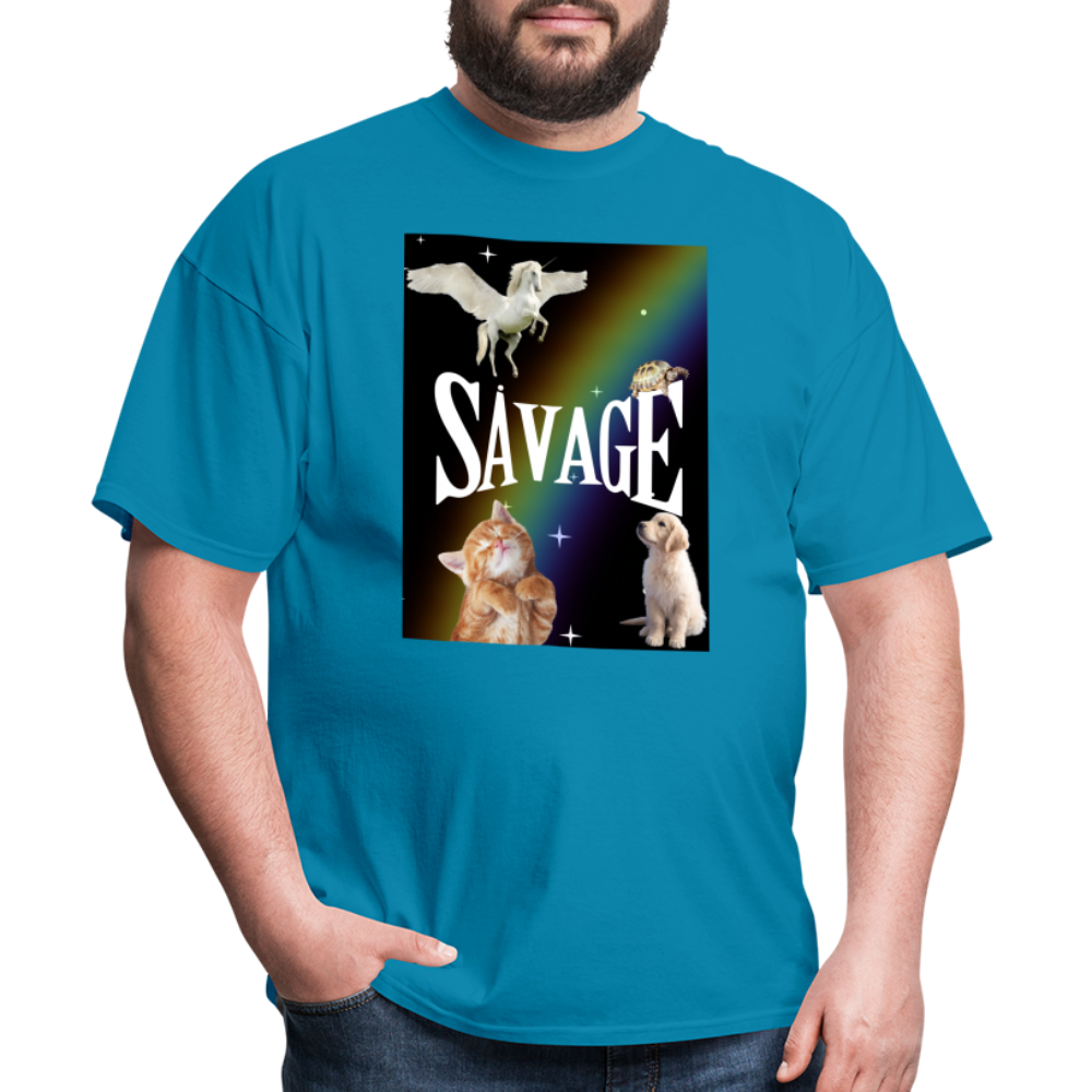 Pretty Savage Unisex Fruit of the Loom Classic T-Shirt - turquoise