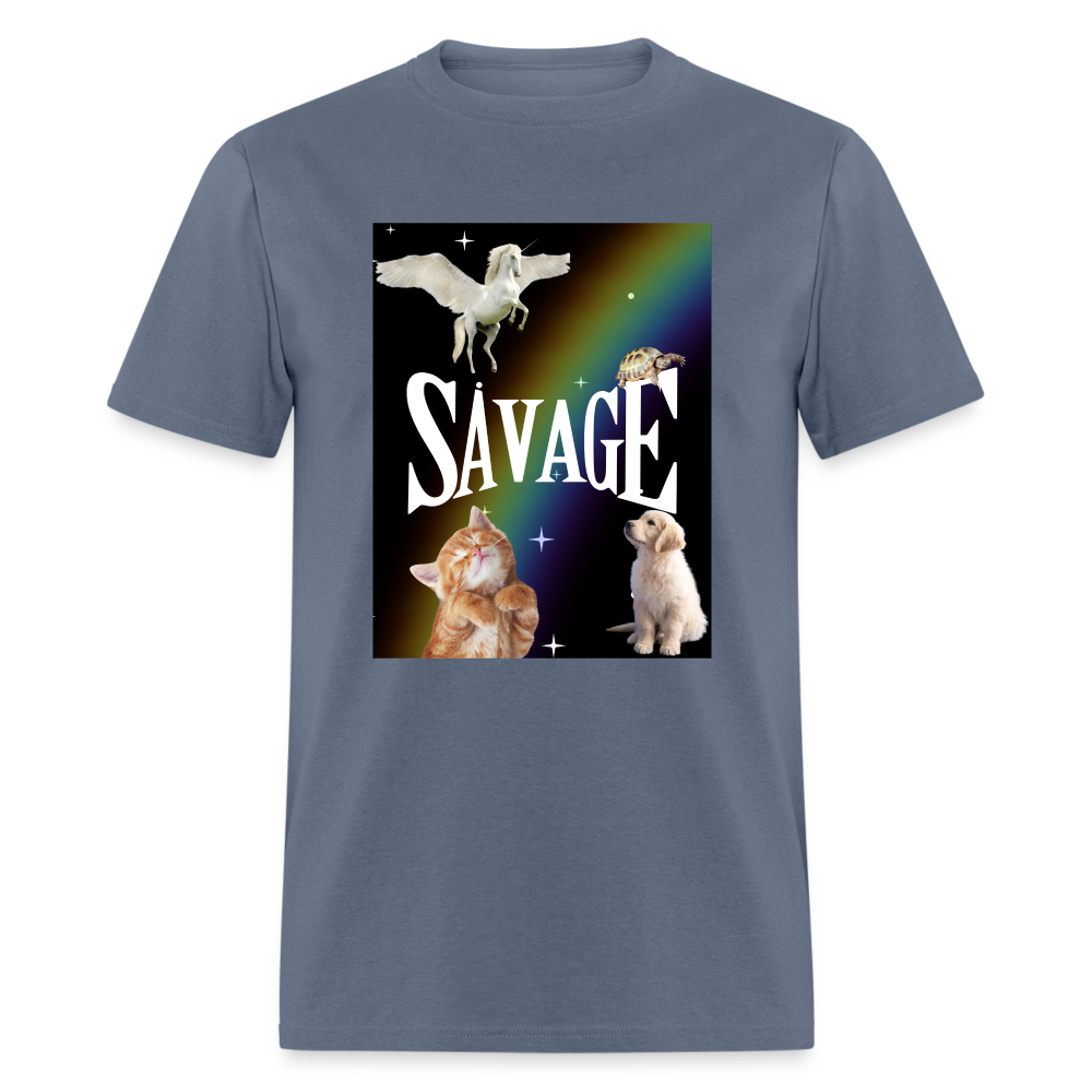 Pretty Savage Unisex Fruit of the Loom Classic T-Shirt - denim