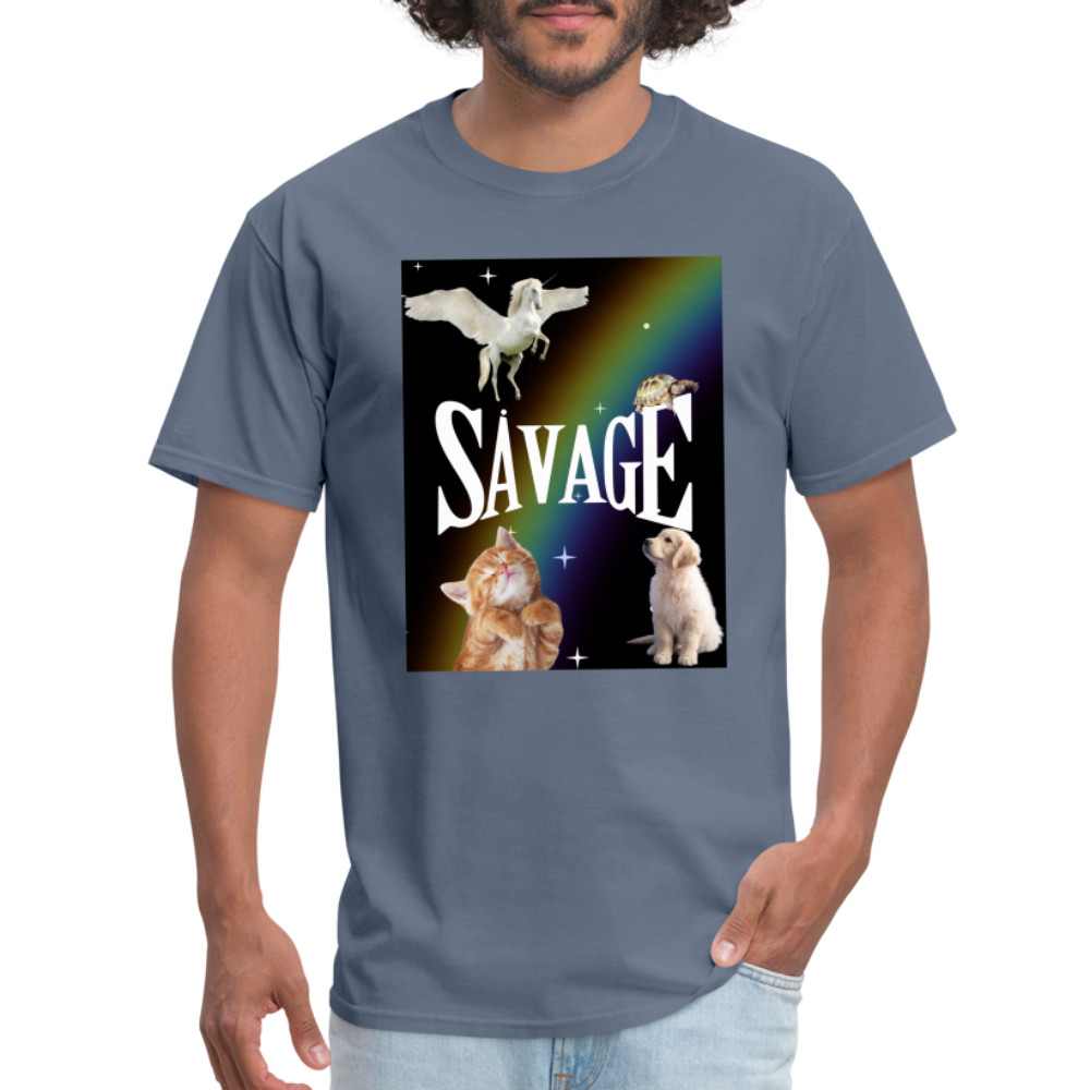 Pretty Savage Unisex Fruit of the Loom Classic T-Shirt - denim