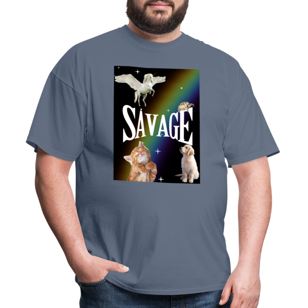 Pretty Savage Unisex Fruit of the Loom Classic T-Shirt - denim
