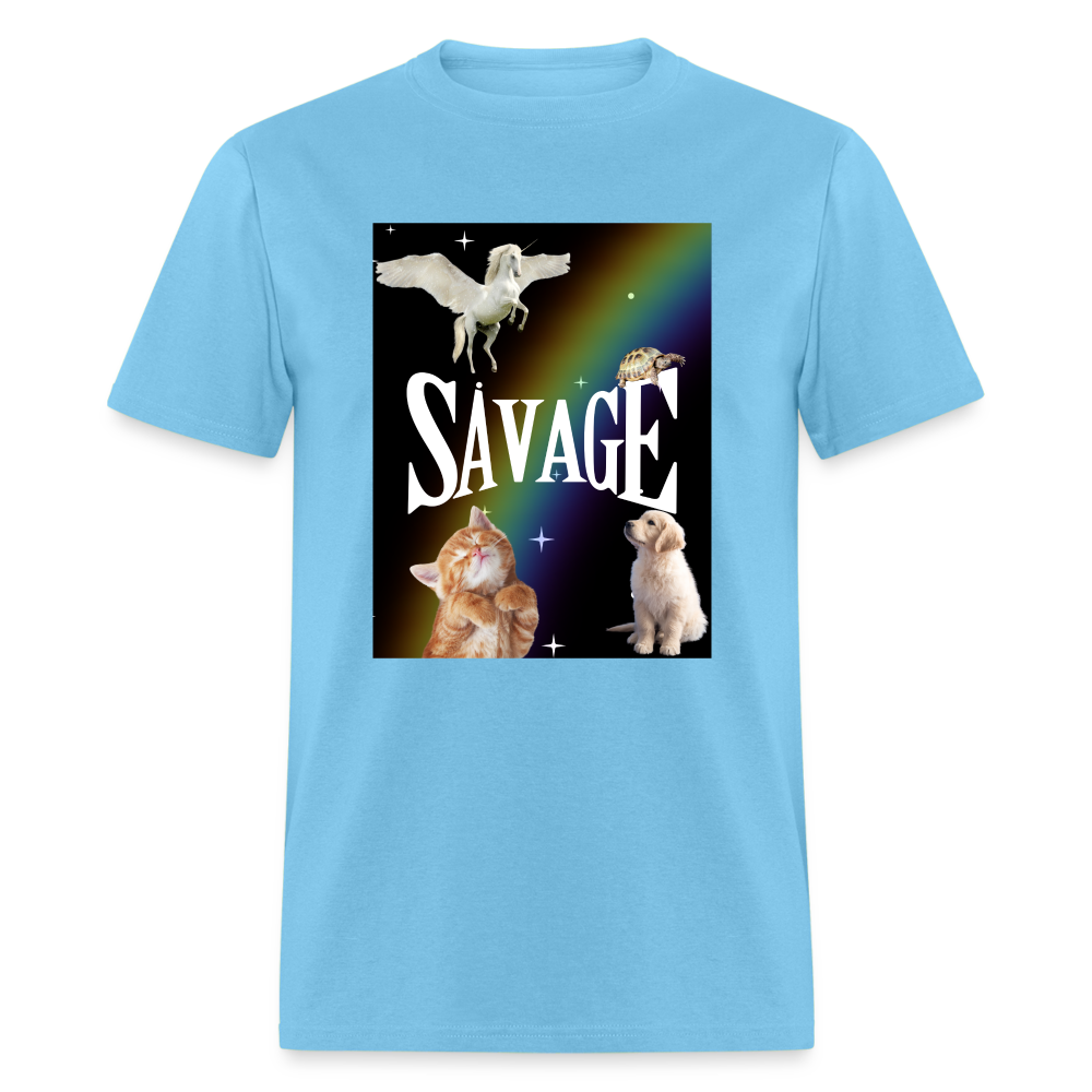 Pretty Savage Unisex Fruit of the Loom Classic T-Shirt - aquatic blue
