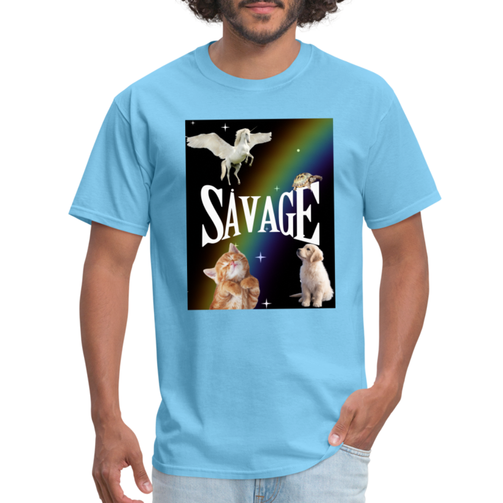 Pretty Savage Unisex Fruit of the Loom Classic T-Shirt - aquatic blue
