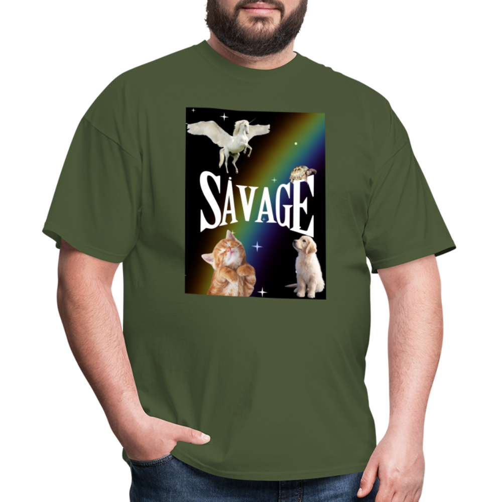 Pretty Savage Unisex Fruit of the Loom Classic T-Shirt - military green