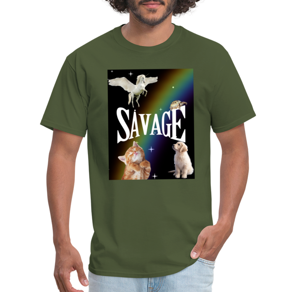 Pretty Savage Unisex Fruit of the Loom Classic T-Shirt - military green