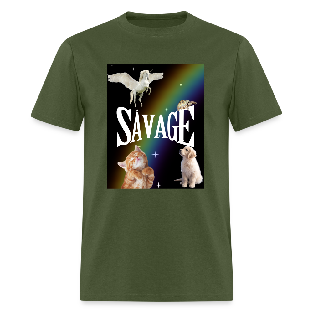 Pretty Savage Unisex Fruit of the Loom Classic T-Shirt - military green