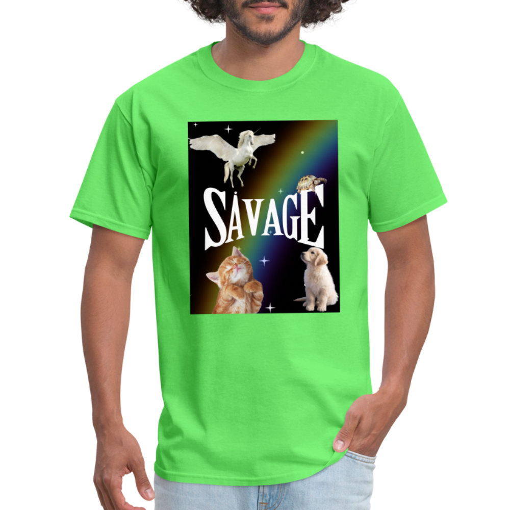 Pretty Savage Unisex Fruit of the Loom Classic T-Shirt - kiwi