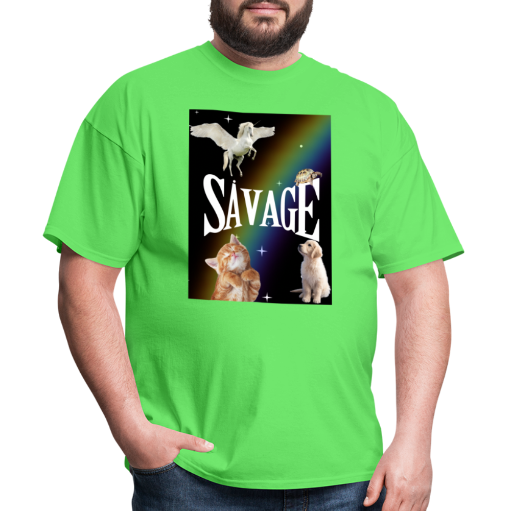 Pretty Savage Unisex Fruit of the Loom Classic T-Shirt - kiwi
