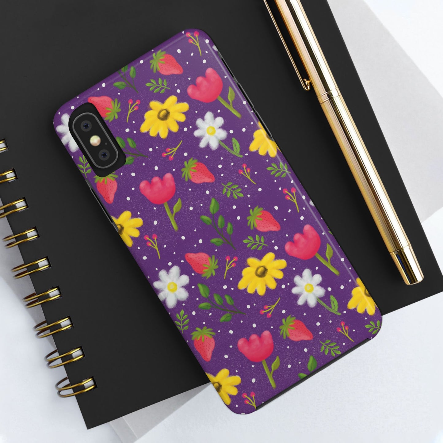 Berry Floral Tough Phone Case