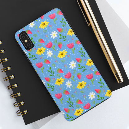 Berry Floral Tough Phone Case - Blue