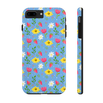 Berry Floral Tough Phone Case - Blue