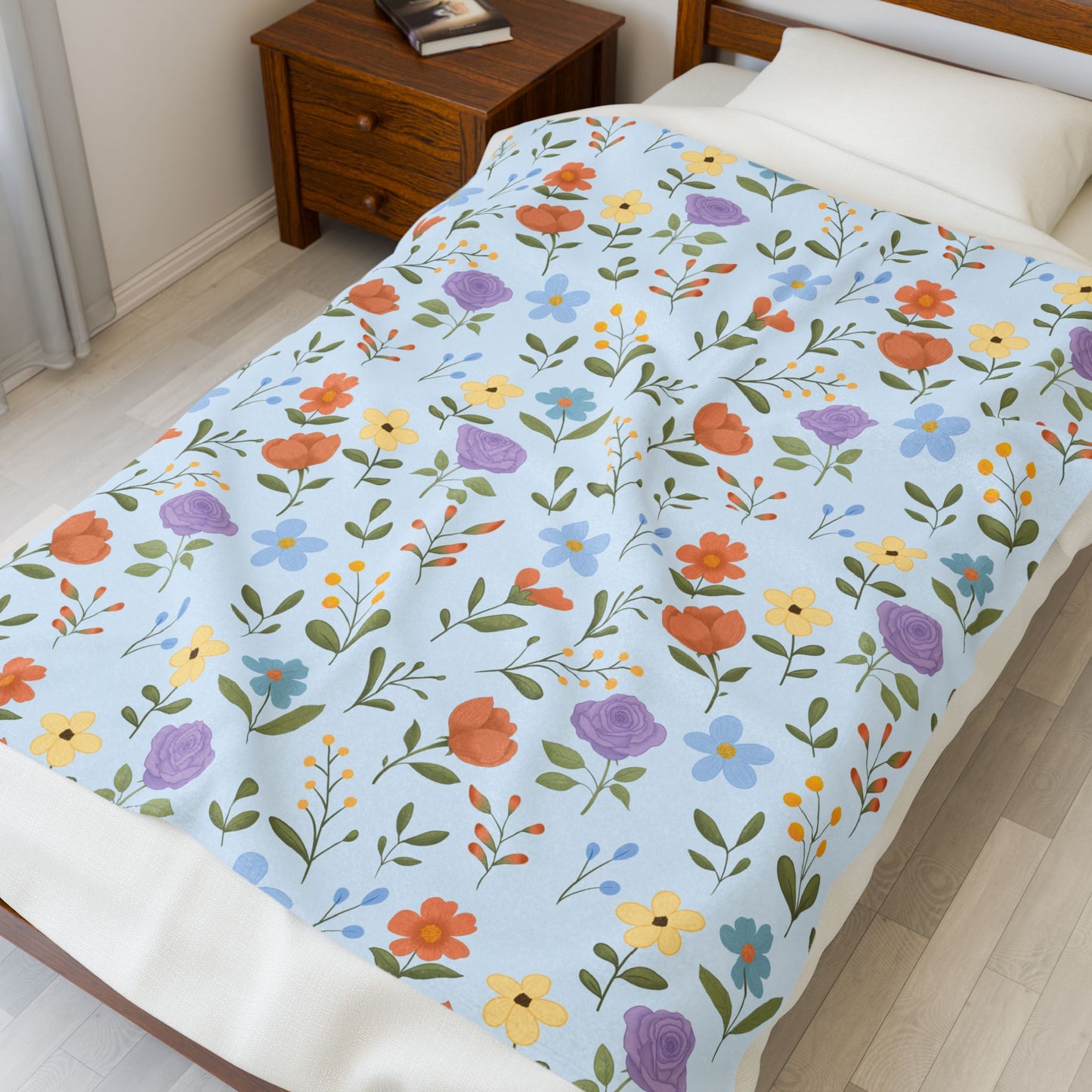 Spring Vibes Velveteen Plush Blanket