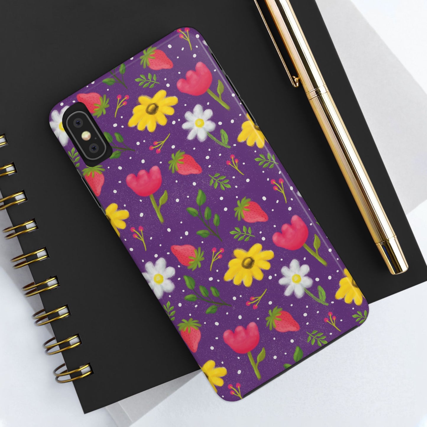 Berry Floral Tough Phone Case