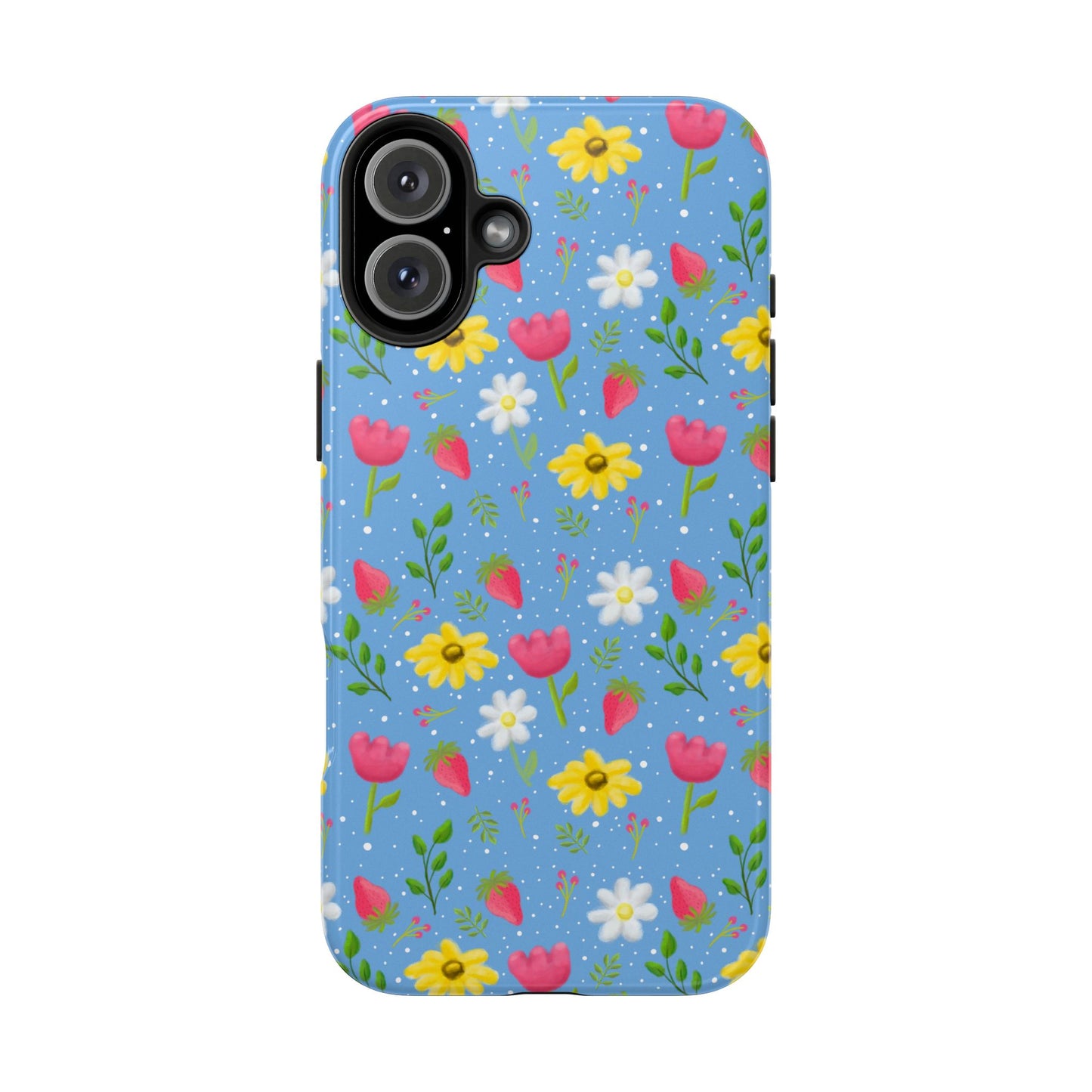 Berry Floral Tough Phone Case - Blue