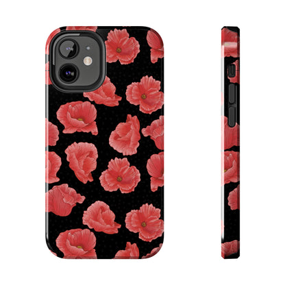 Perfect Poppies Phone Case - Black - The Louann Collection
