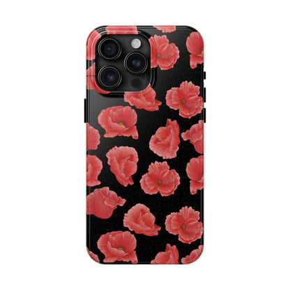 Perfect Poppies Phone Case - Black - The Louann Collection