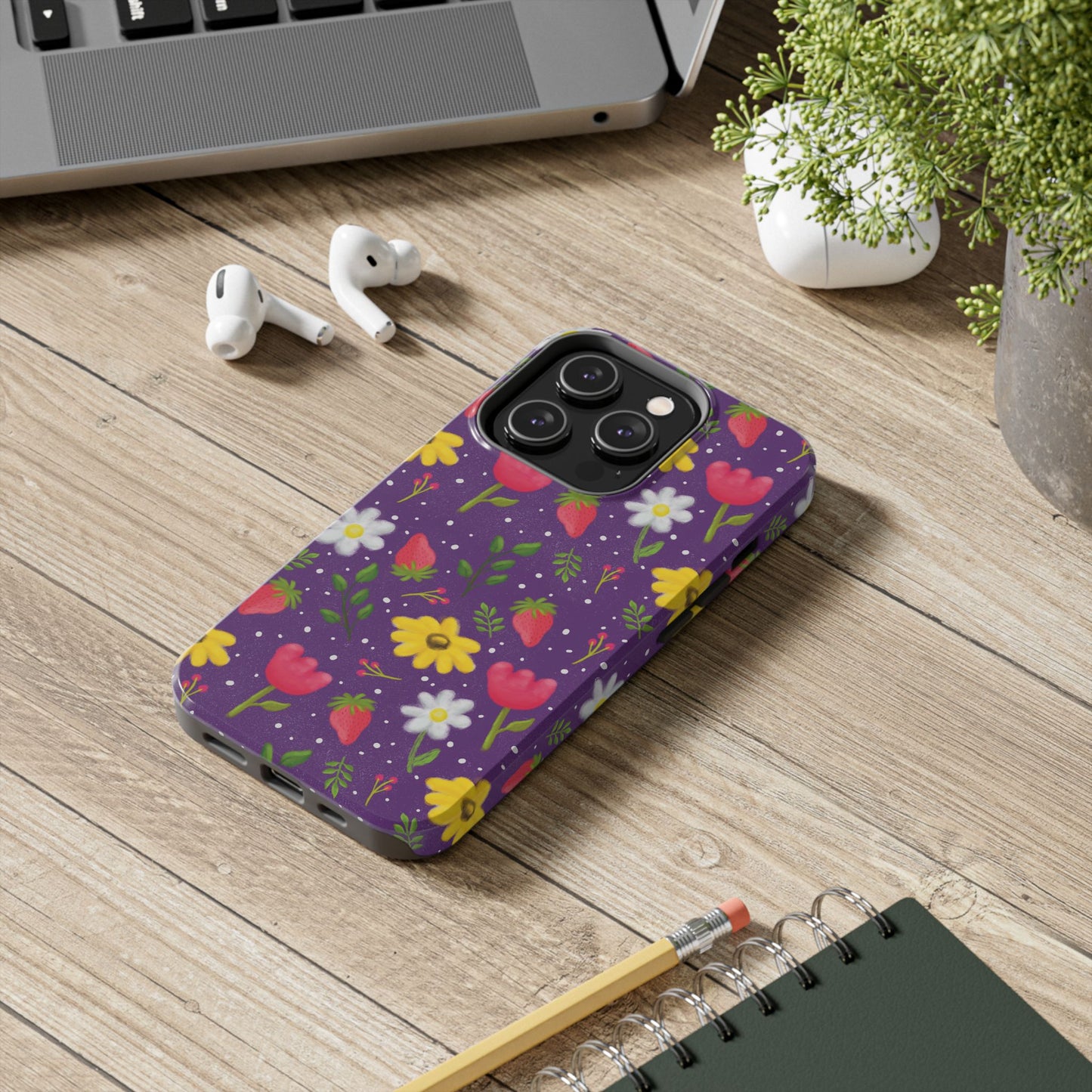 Berry Floral Tough Phone Case