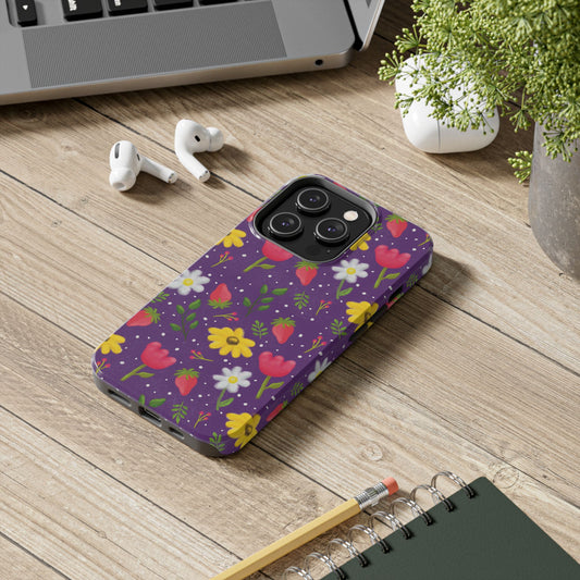 Berry Floral Tough Phone Case