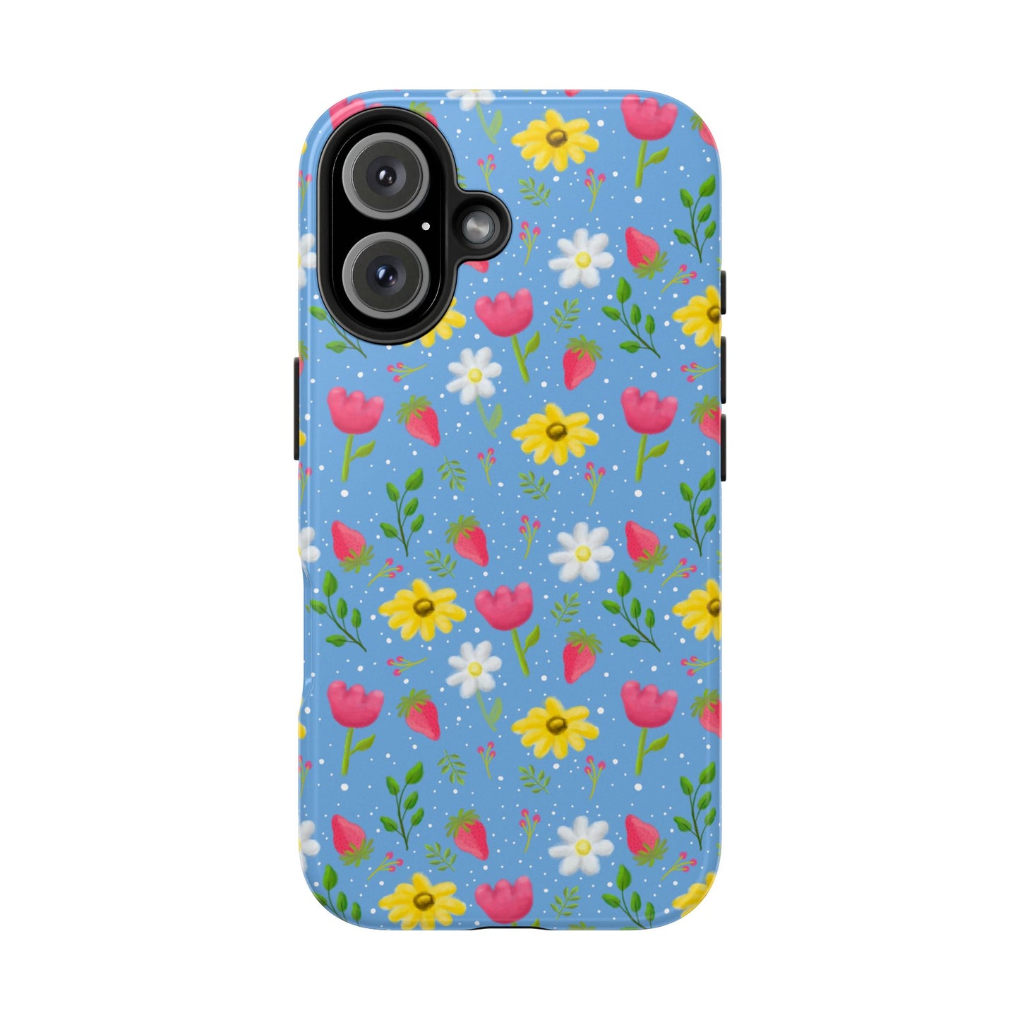 Berry Floral Tough Phone Case - Blue