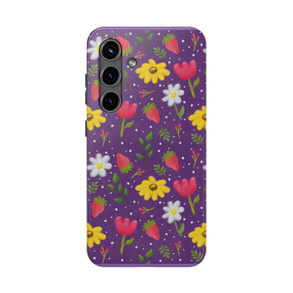 Berry Floral Tough Phone Case
