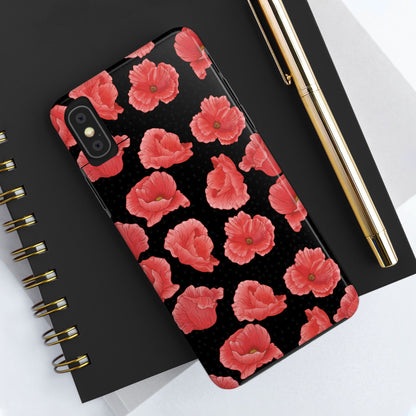 Perfect Poppies Phone Case - Black - The Louann Collection