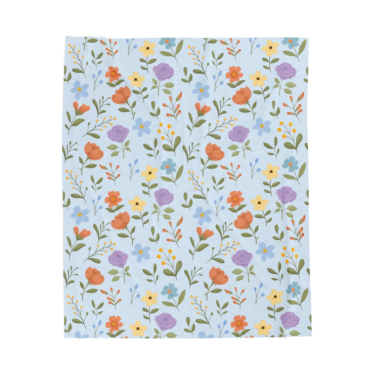 Spring Vibes Velveteen Plush Blanket
