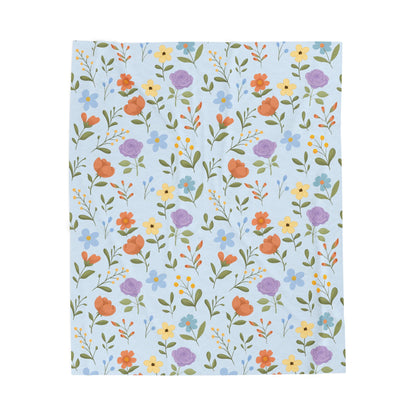 Spring Vibes Velveteen Plush Blanket