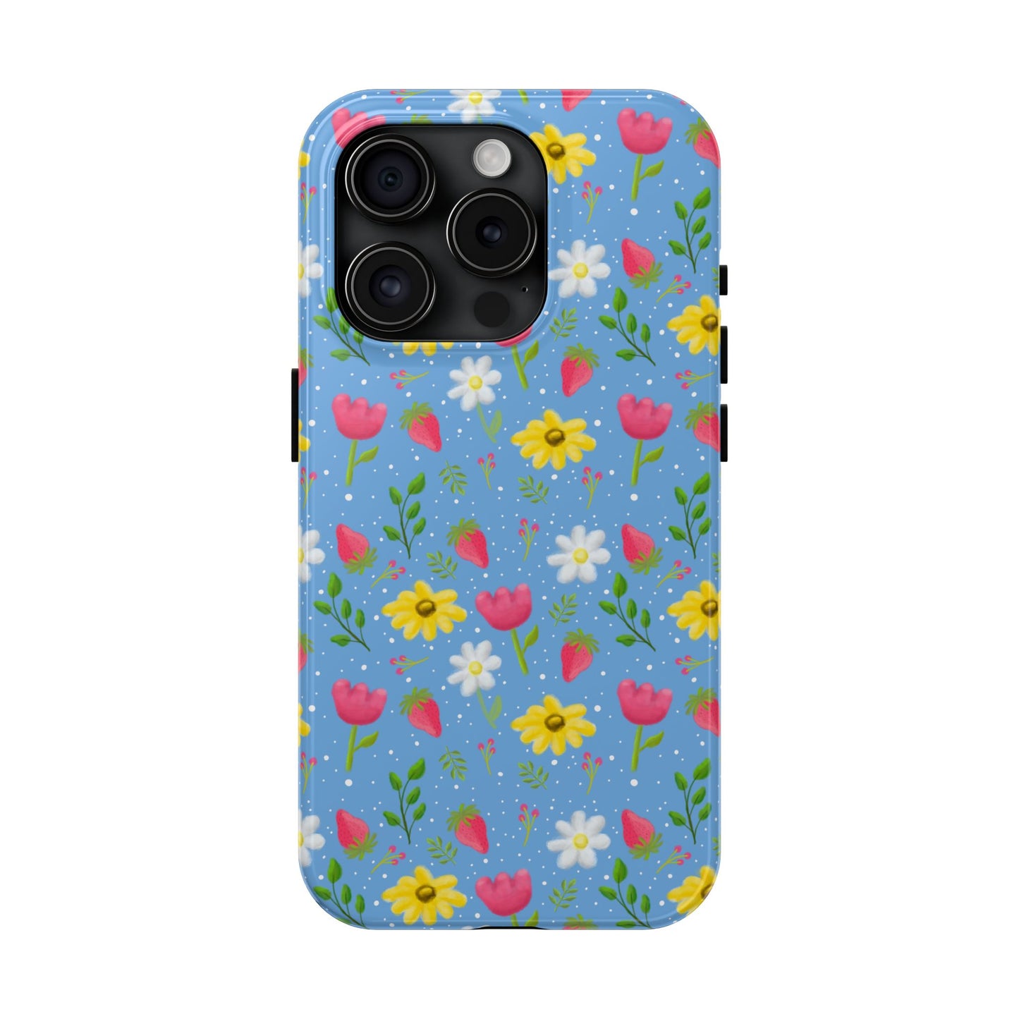 Berry Floral Tough Phone Case - Blue