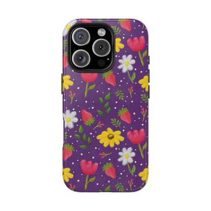 Berry Floral Tough Phone Case