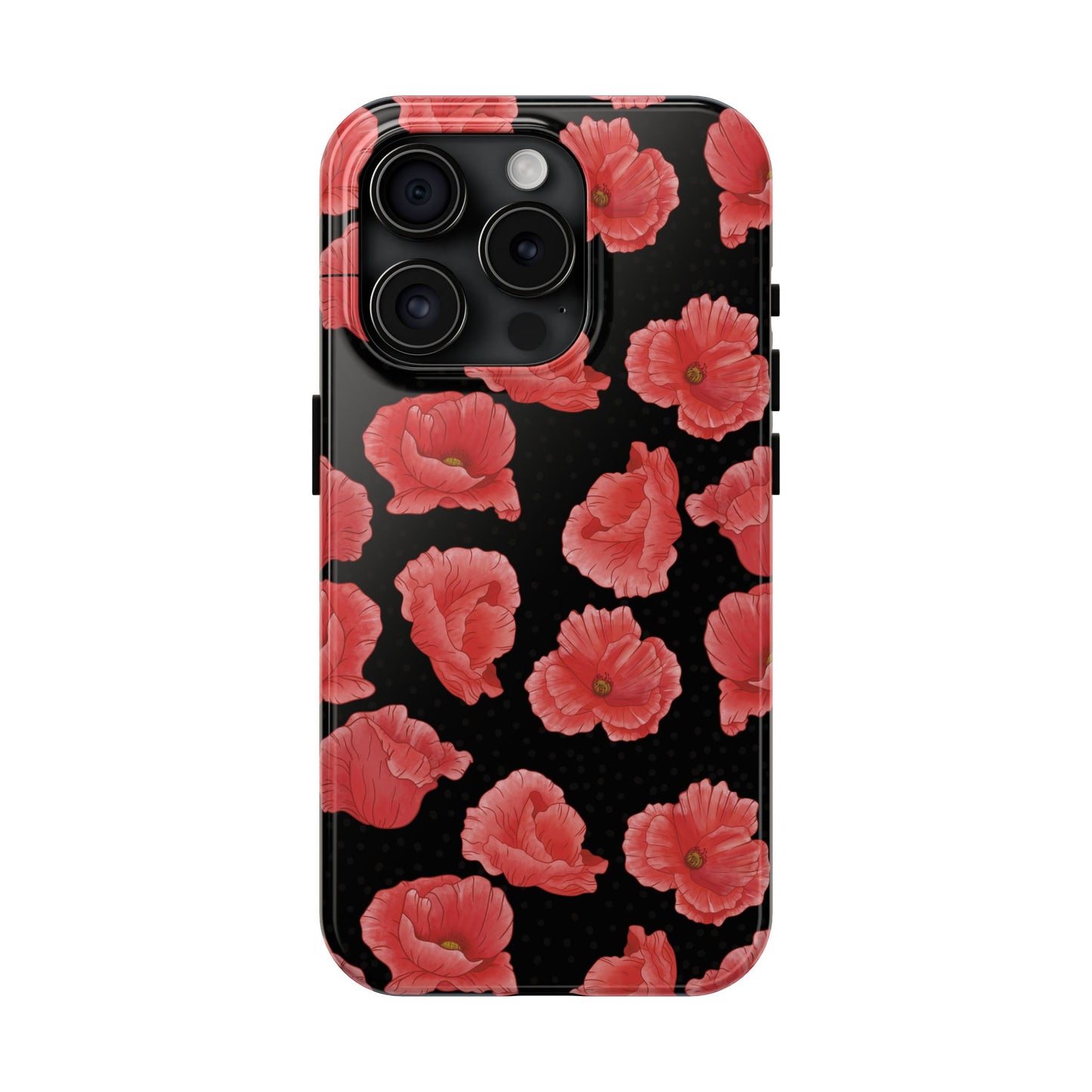 Perfect Poppies Phone Case - Black - The Louann Collection