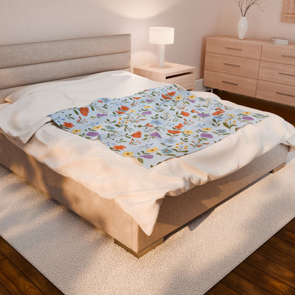 Spring Vibes Velveteen Plush Blanket