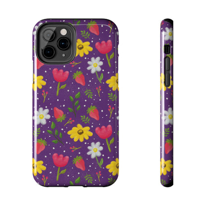 Berry Floral Tough Phone Case