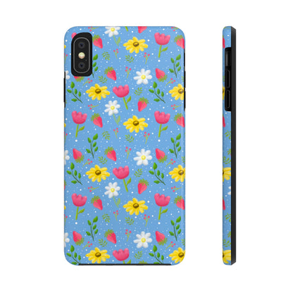 Berry Floral Tough Phone Case - Blue