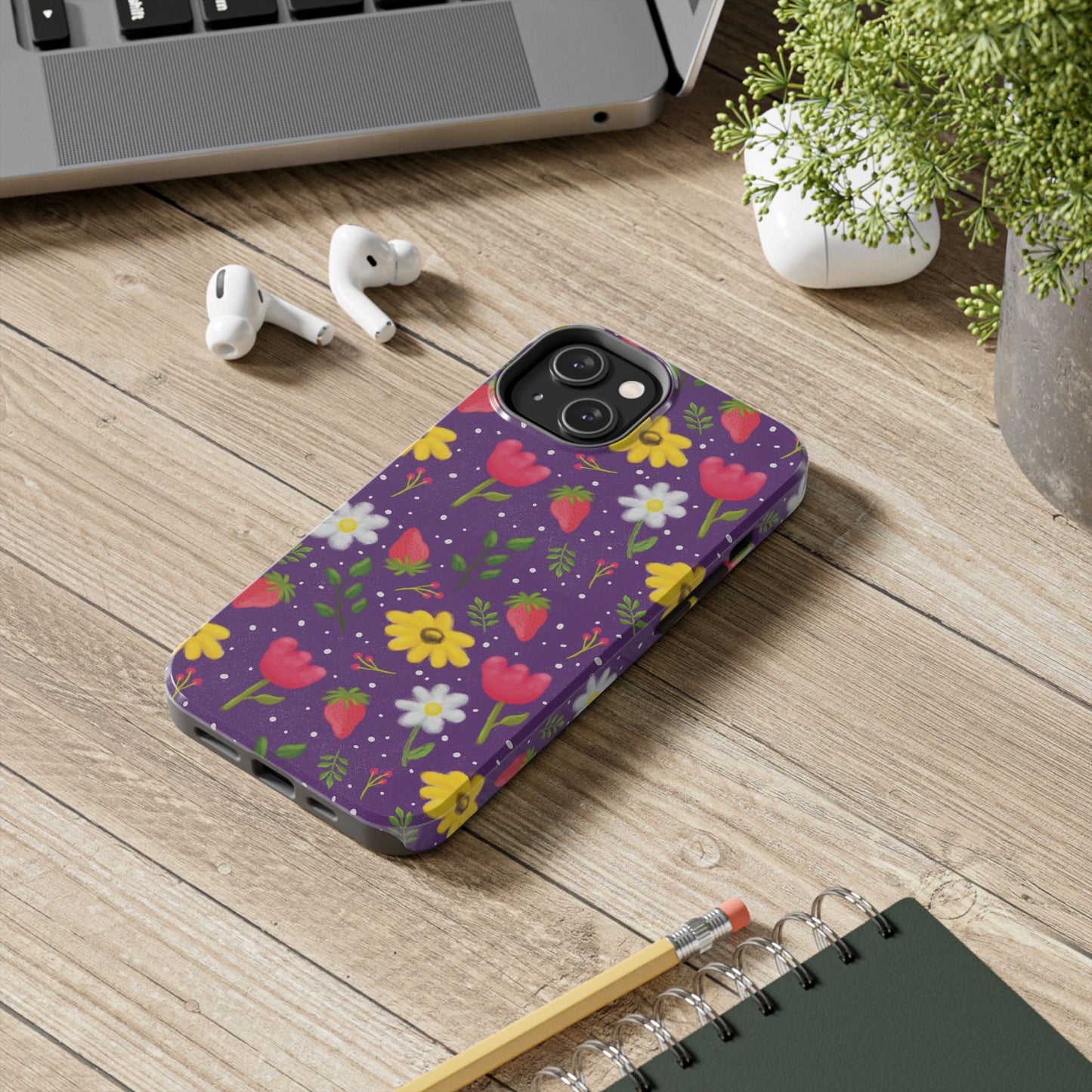 Berry Floral Tough Phone Case