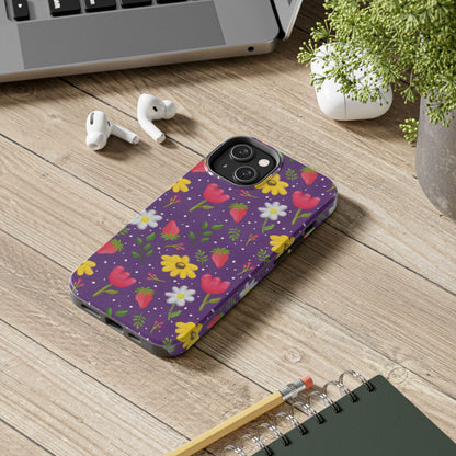 Berry Floral Tough Phone Case