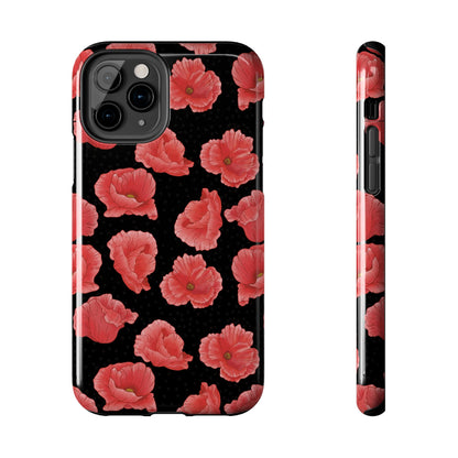 Perfect Poppies Phone Case - Black - The Louann Collection