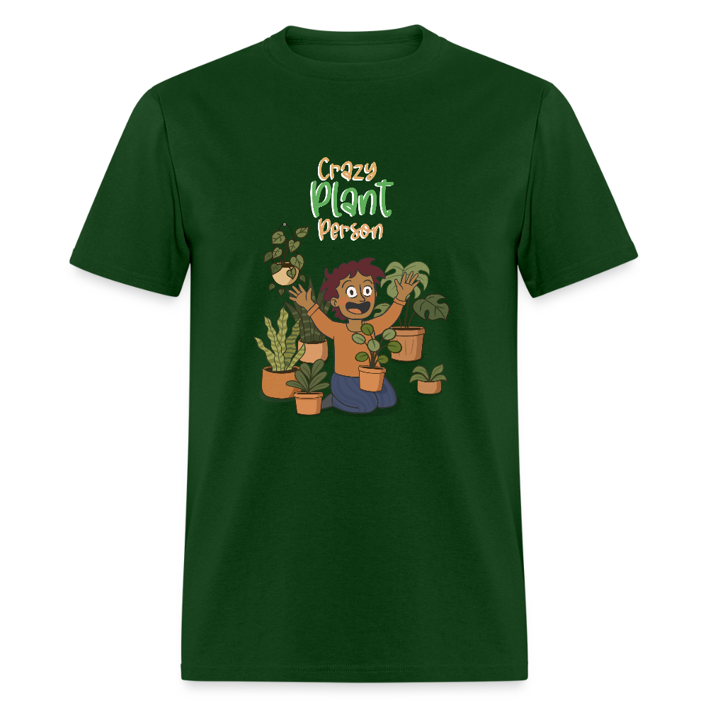 Crazy Plant Person T-Shirt - forest green