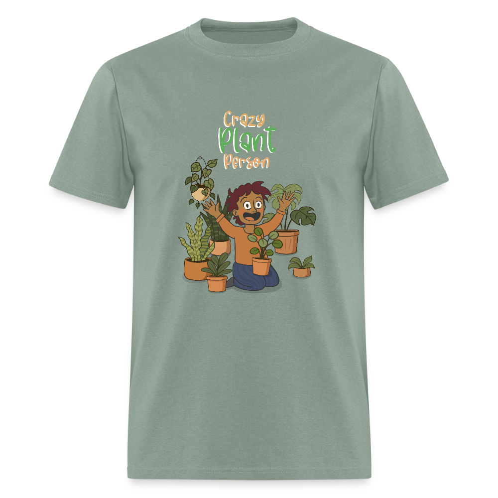 Crazy Plant Person T-Shirt - sage