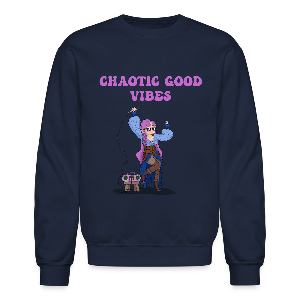 Chaotic Good Vibes Crewneck Sweatshirt - navy