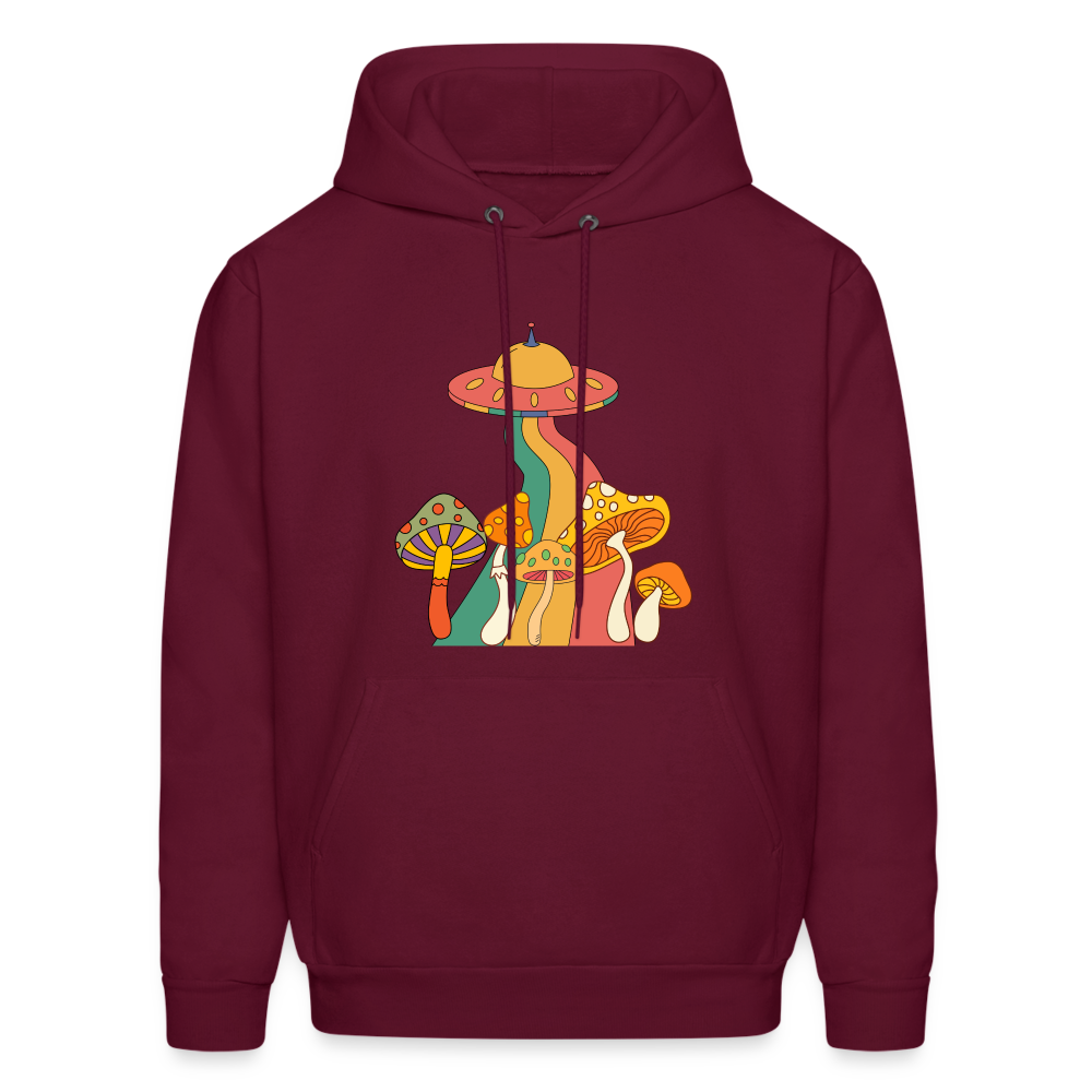 Space Mushies Hoodie - burgundy