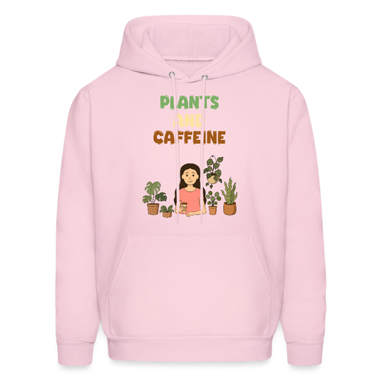Plants and Caffeine: Cozy Botanical Hoodie - pale pink
