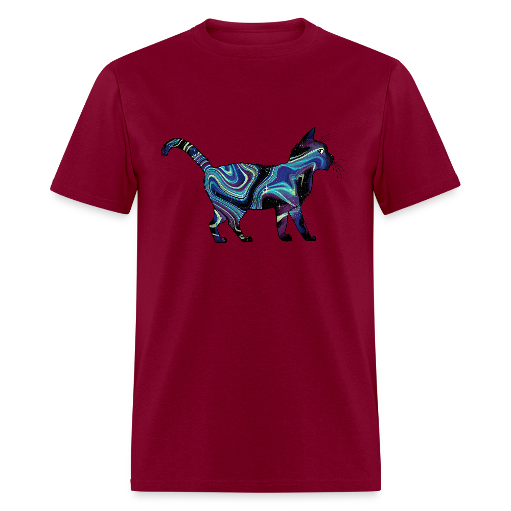 Unisex Cosmic Cat T-Shirt - burgundy