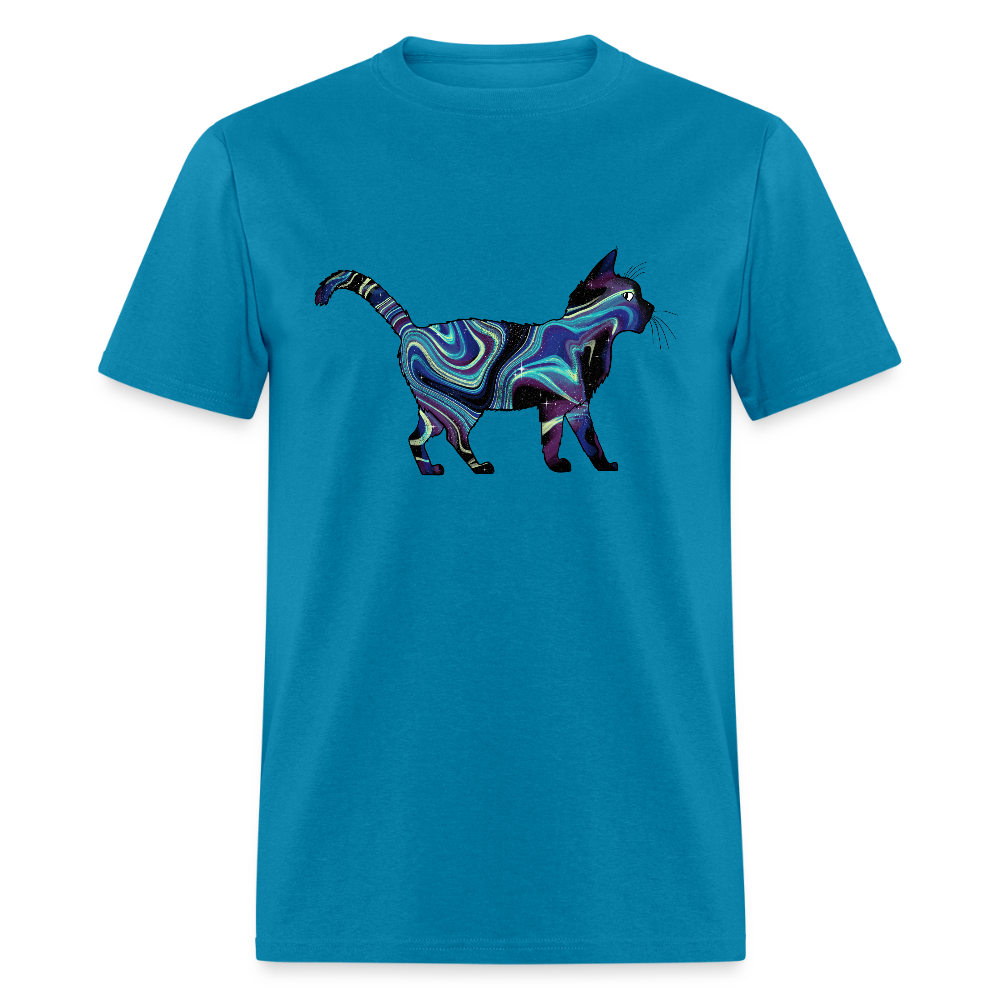 Unisex Cosmic Cat T-Shirt - turquoise