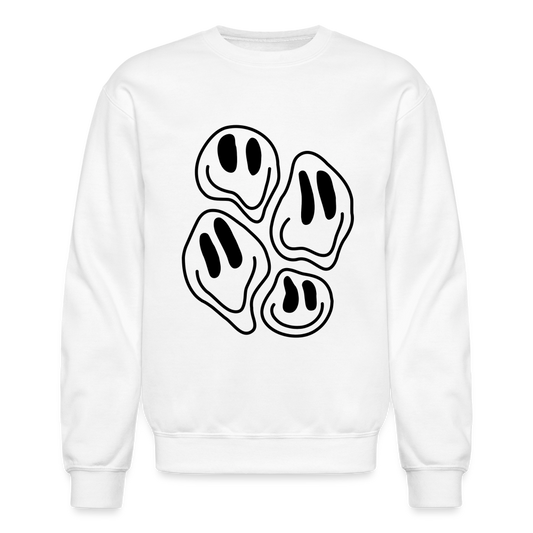 Droopy Smiles Unisex Crewneck Sweatshirt - white