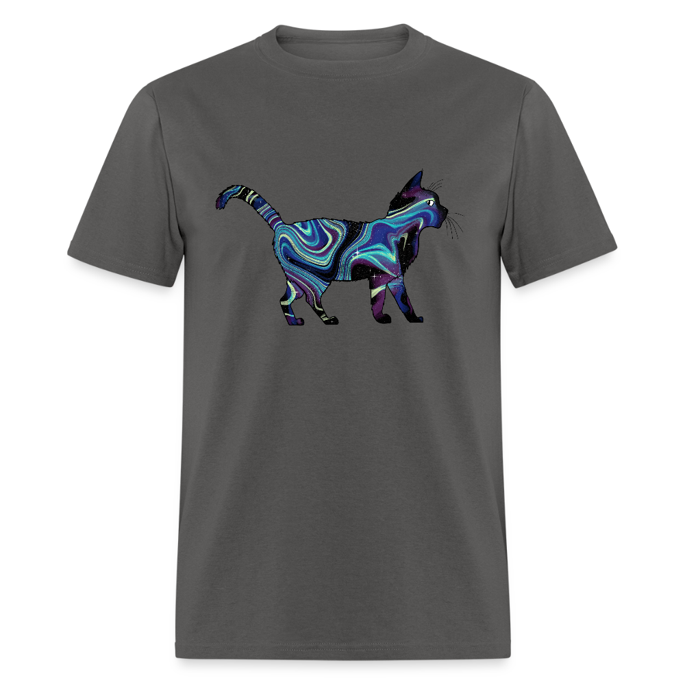 Unisex Cosmic Cat T-Shirt - charcoal